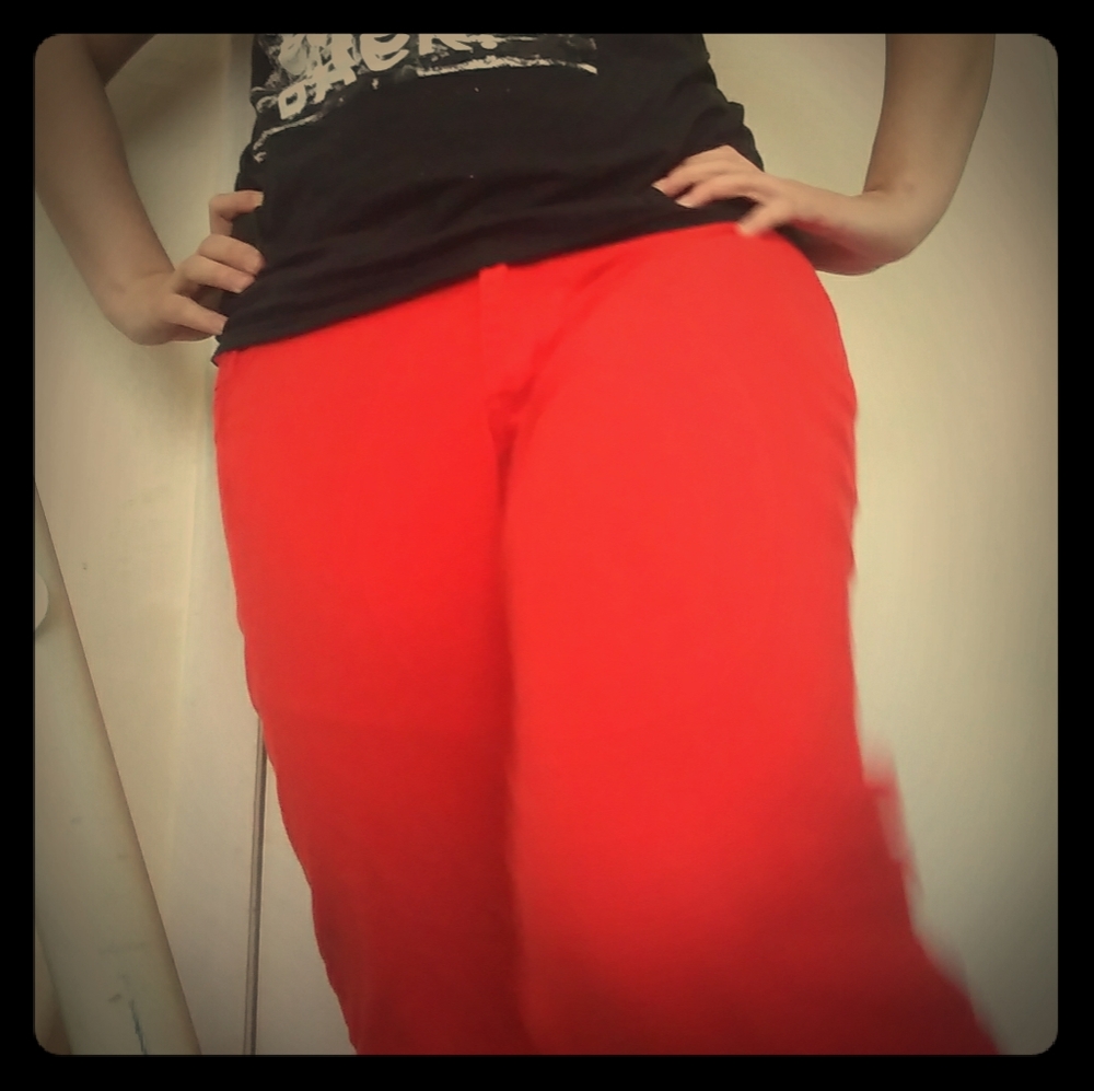 Bright Red skinny jeans